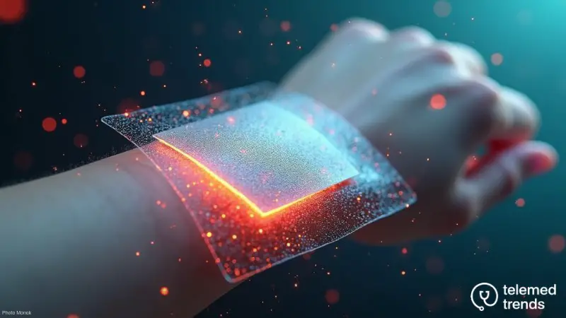 4-Way Monitoring Wearable Tracks Wounds, Infections, and Environmental Factors, Concept art for illustrative purpose, tags: flexible - Monok