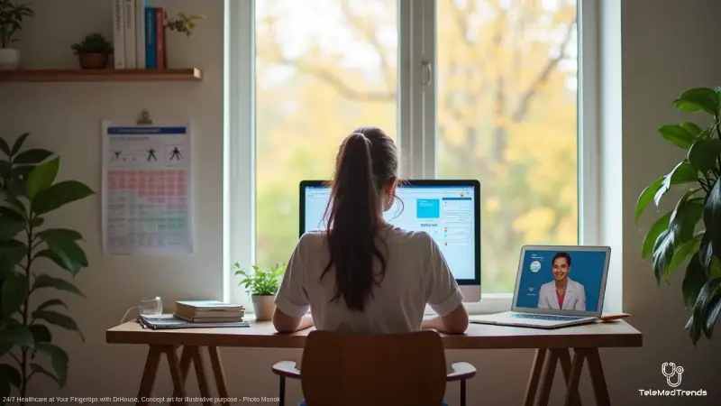 24/7 Healthcare at Your Fingertips with DrHouse, Concept art for illustrative purpose, tags: drhouse telehealth - Monok