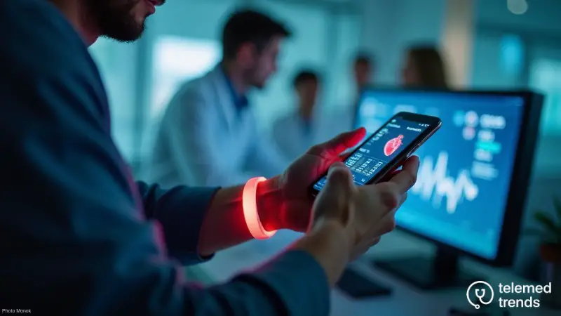2025: The Dawn of AI-Powered Wearables in Cardiac Care, Concept art for illustrative purpose, tags: heart - Monok